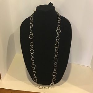 Long silver circles necklace